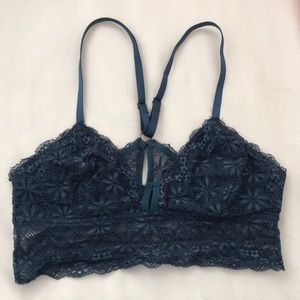 Turquoise Laced Crossback Bralette